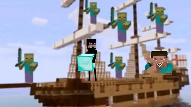 大海解说 我的世界Minecraft 僵尸海盗船寻宝坑爹村庄陷阱