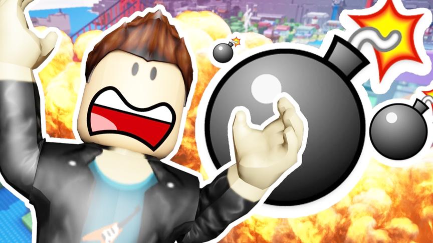 「超级炸弹生存模拟器」Roblox精彩走位躲避炸弹！瞬间夷为平地！