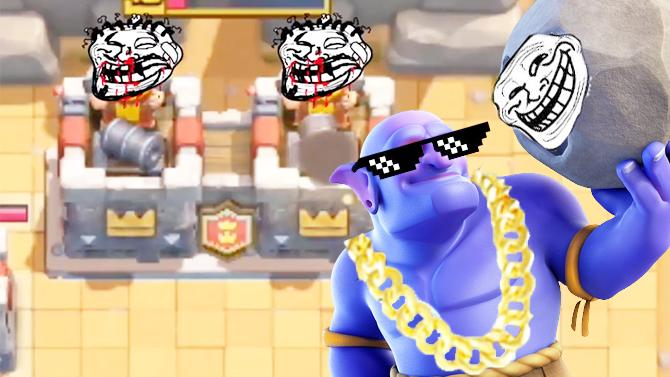 巨石投手表示有我在谁敢对国王塔造次！《皇室战争》搞笑时刻