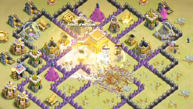 《部落冲突》8本部落战基地完美阵型，成功防御飞龙野猪骑士