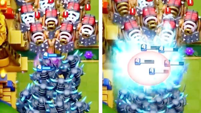 1000电磁炮大战1000皮卡超人！《皇室战争》卡牌另类对决演示