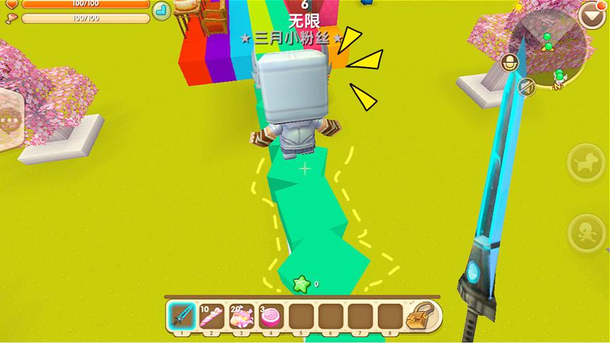 迷你世界：五彩缤纷跑酷，扭曲的小绿蛇！