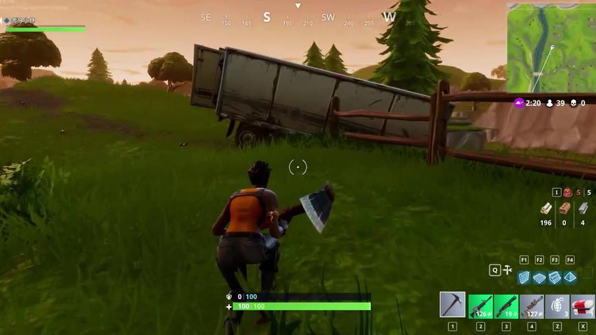 堡垒之夜 最喜欢没事的时候砍砍树了