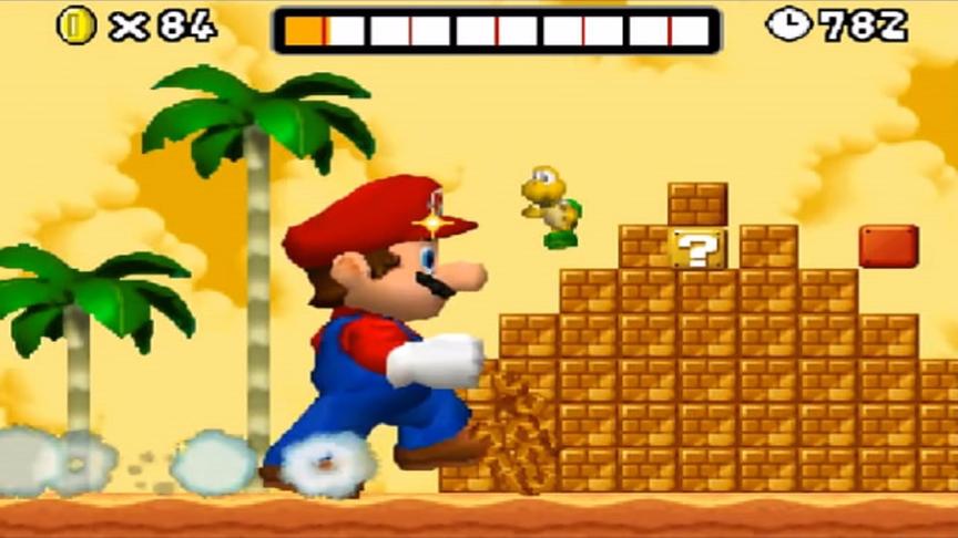 NDS版马里奥3代，这就是传说中的马里奥PLUS
