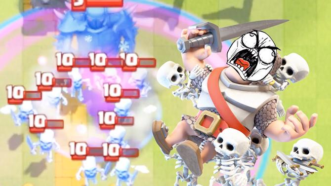 努力配合你表演的我释放了一堆堆的骷髅！《皇室战争》精彩集锦