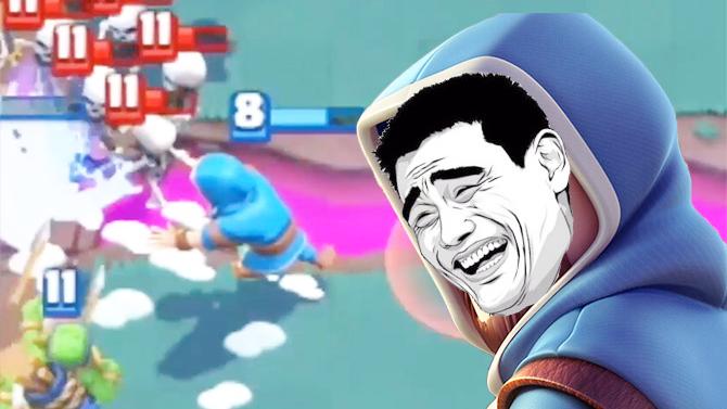 火法师你这技能往身后扔有点过分了！《皇室战争》趣味时刻