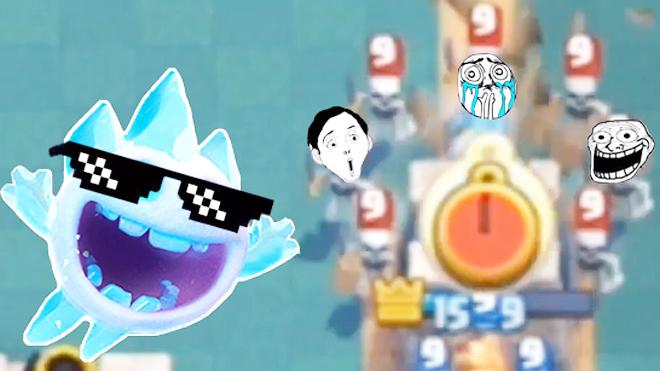 看我的冰雪精灵给你们一个大惊喜！《皇室战争》精彩趣味集锦