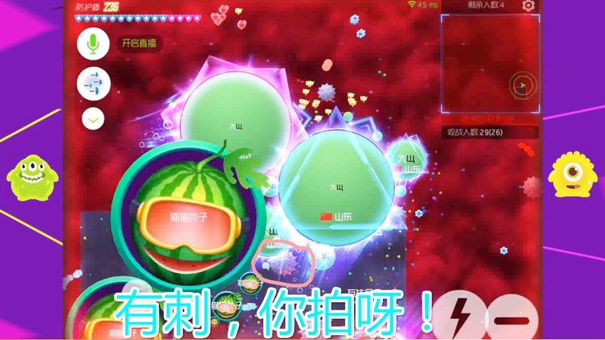 球球大作战大山；大哥有刺别拍我，你会后悔的！