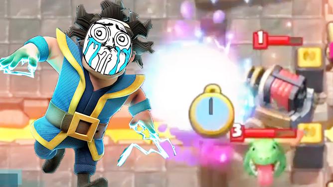 电磁炮表示我不能给你电法师出手的机会！《皇室战争》精彩时刻