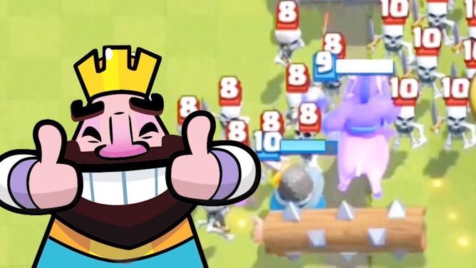 滚木消灭小骷髅就是这么带劲！《皇室战争》趣味集锦