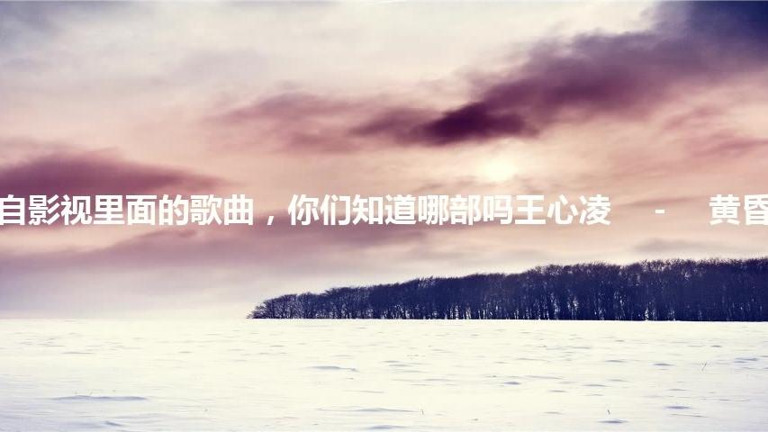 出自影视里面的歌曲，你们知道哪部吗王心凌-黄昏晓