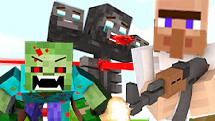 大海解说 我的世界Minecraft 丧尸之战5群战凋零风暴