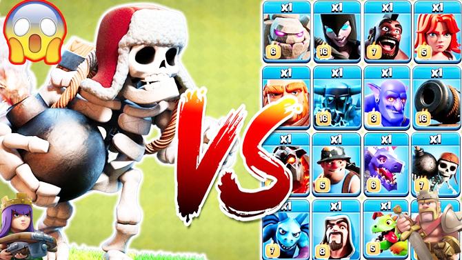 骷髅巨人VS所有增援兵种！《部落冲突》趣味测试