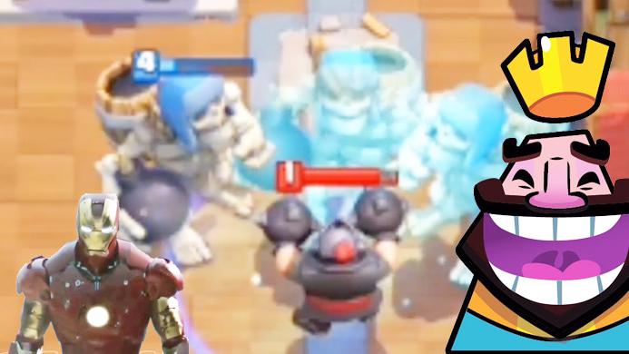 这超级骑士很有钢铁侠的气势！《皇室战争》趣味时刻集锦