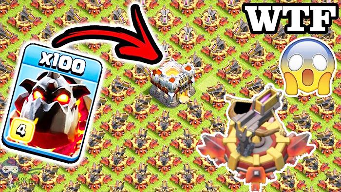 100只熔岩猎犬VS全地图X连弩！《部落冲突》趣味测试