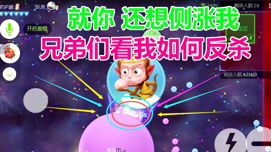 球球大作战：把我堵危险区 刚进来就想侧涨我 看我如何反杀