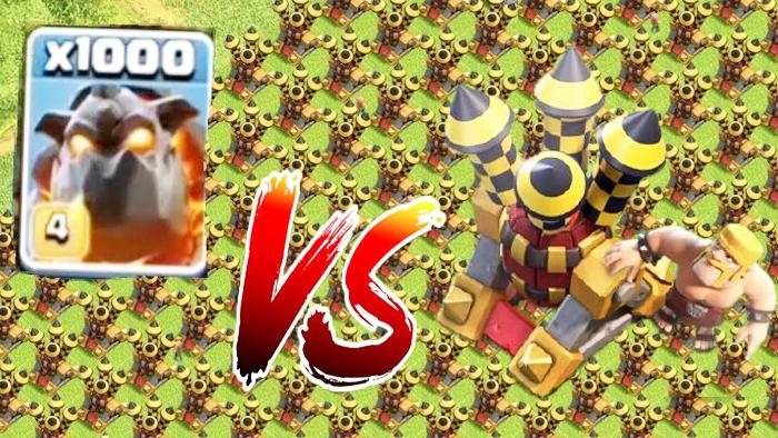 1000满级熔岩猎犬VS全地图防空火箭！《部落冲突》趣味测试