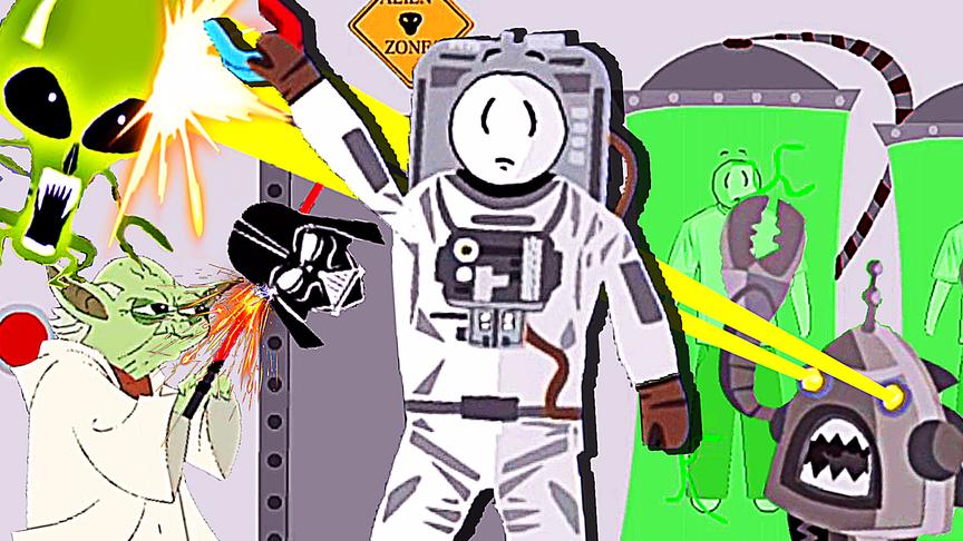屌德斯解说 火柴人逃离外太空 火柴人变身星球大战黑武士