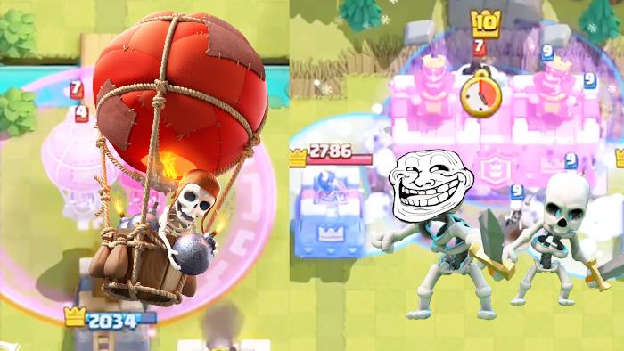 小骷髅的拆塔能力完胜气球兵？《皇室战争》趣味集锦