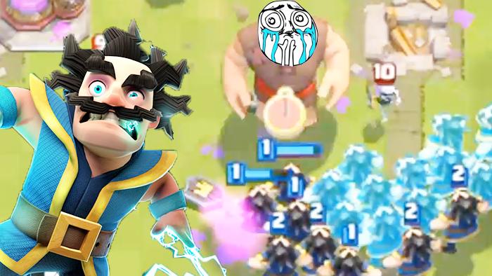 来看看电法师多了有什么效果吧！《皇室战争》趣味时刻集锦