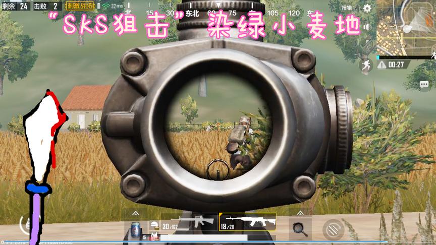 刺激战场：“SKS狙击”染绿小麦地，枪林弹雨又偶遇炸弹雷区！