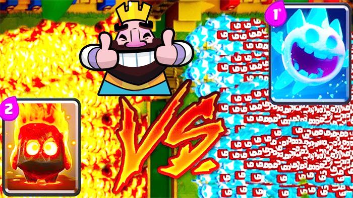 100冰雪精灵VS100烈焰精灵！《皇室战争》趣味测试