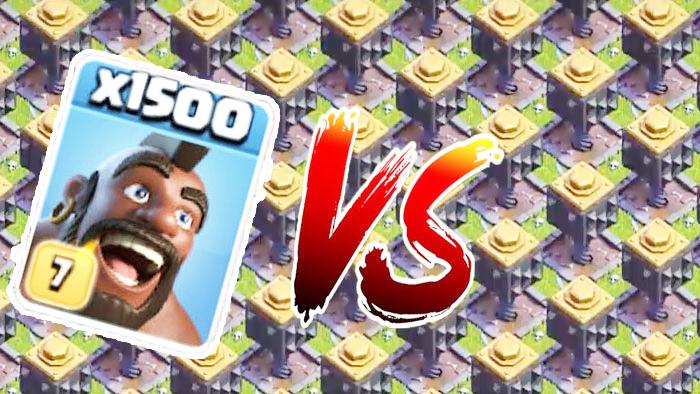 1500野猪骑士VS全地图撼地巨石！《部落冲突》趣味测试