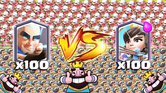 100神箭游侠VS100公主！《皇室战争》趣味测试