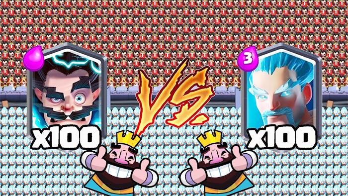 100闪电法师VS100冰法师谁更犀利？《皇室战争》趣味卡牌测试