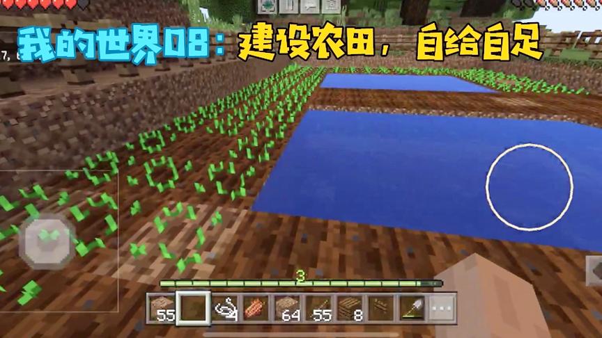 我的世界08：终于不用去隔壁偷村民粮食了，开垦农田，自给自足！