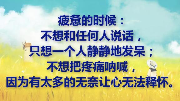 心累吗 累,就看看 ……看了就放下了!