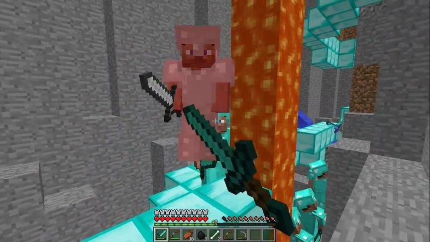 大海解说 我的世界我是僵尸第14集 攻打史蒂夫海底钻石城