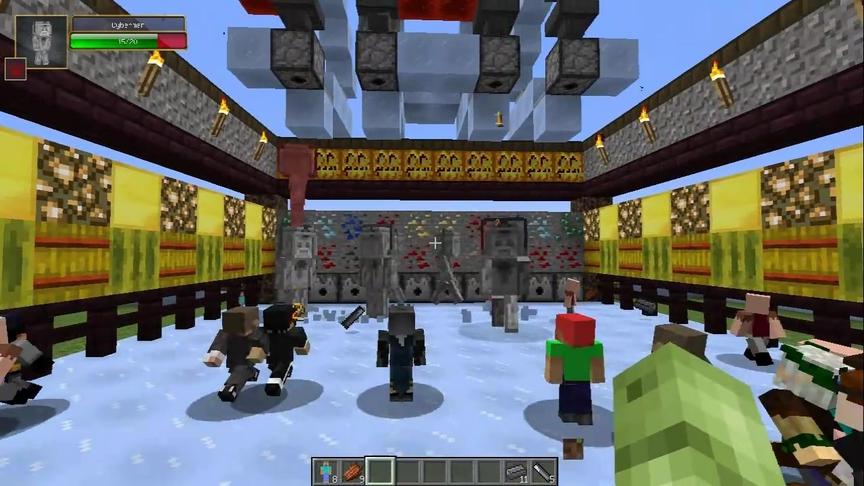 大海解说 我的世界 迷你史蒂夫守卫战Ep9 对战神秘博士赛博