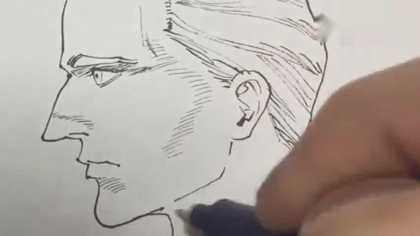 漫画男侧脸 西瓜视频