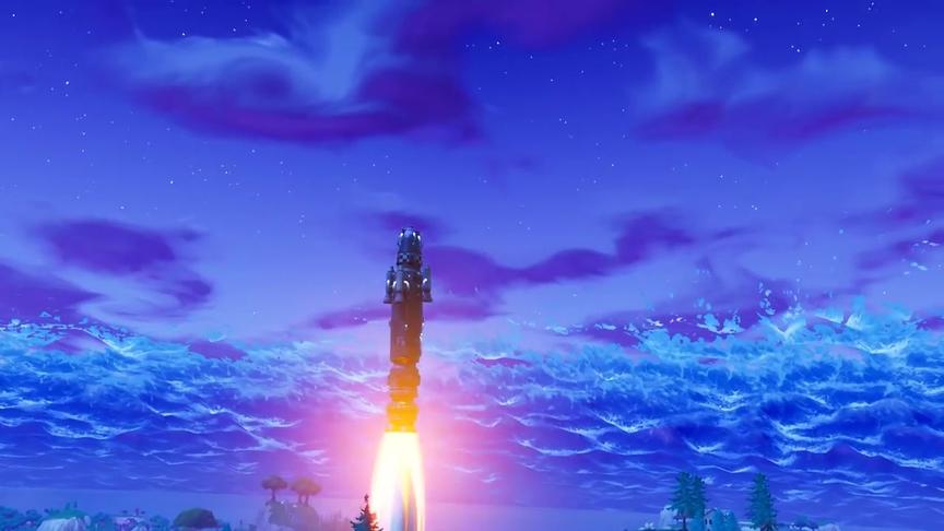 「堡垒之夜」第四赛季末火箭发射全过程 疑似失败 声控穿越科技十足