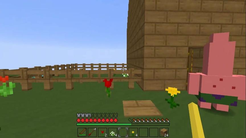 大海解说 我的世界空岛31集 海绵宝宝偷菜战僵尸天线宝宝