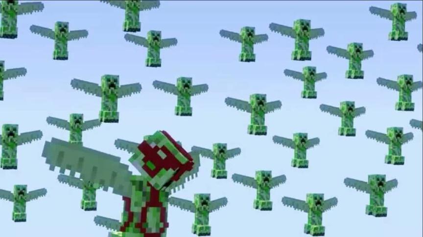 大海解说 我的世界minecraft 苦力怕趣味飞天跑酷