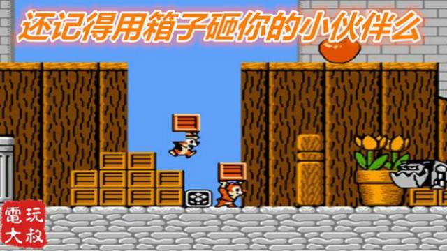 FC游戏，松鼠大作战1代，还记得当年用箱子砸你的小伙伴吗