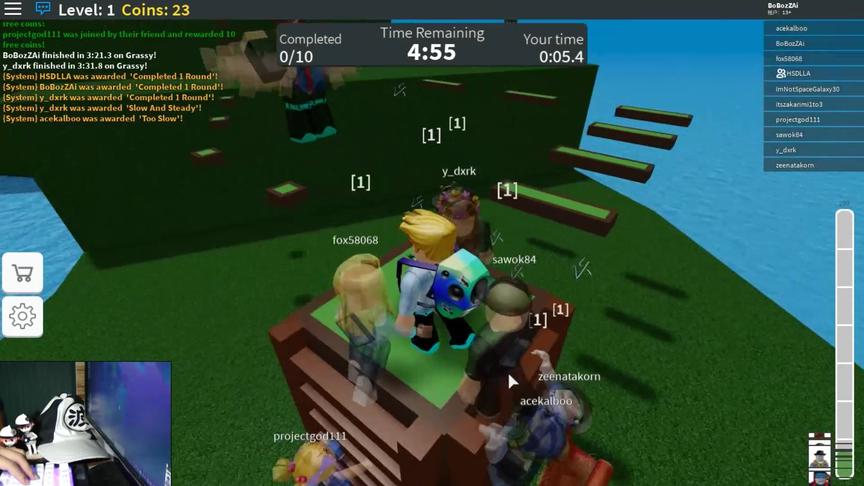 roblox“大堂短跑”波波仔解说：这么小的方块这么多人怎么站？