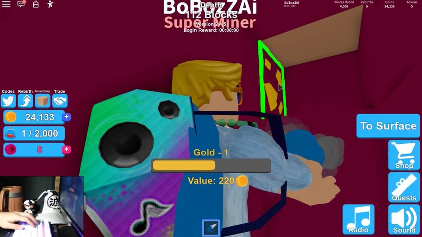 roblox“挖矿模拟器”波波仔解说：又是金矿满满的一天！