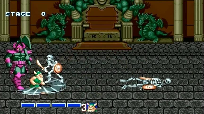 世嘉MD游戏《战斧》，游戏最难就是这里，骷髅兵太难打