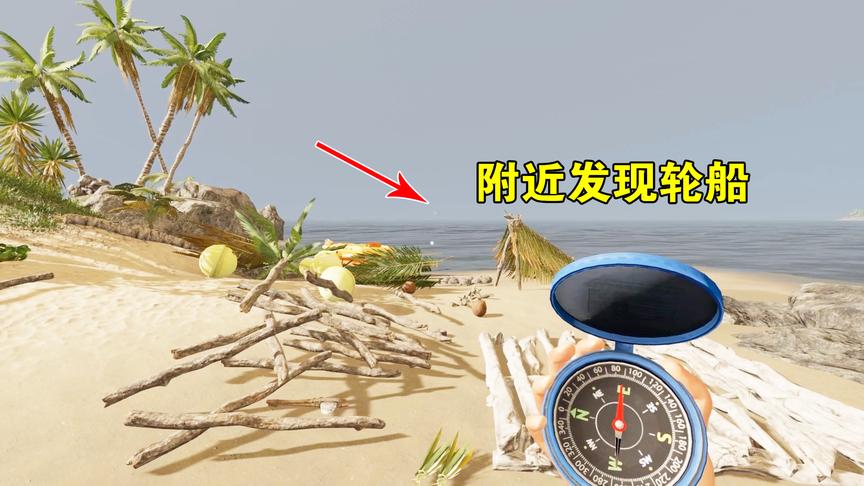 荒岛求生02：附近发现轮船经过，难道这片海域，还有其他人生存？