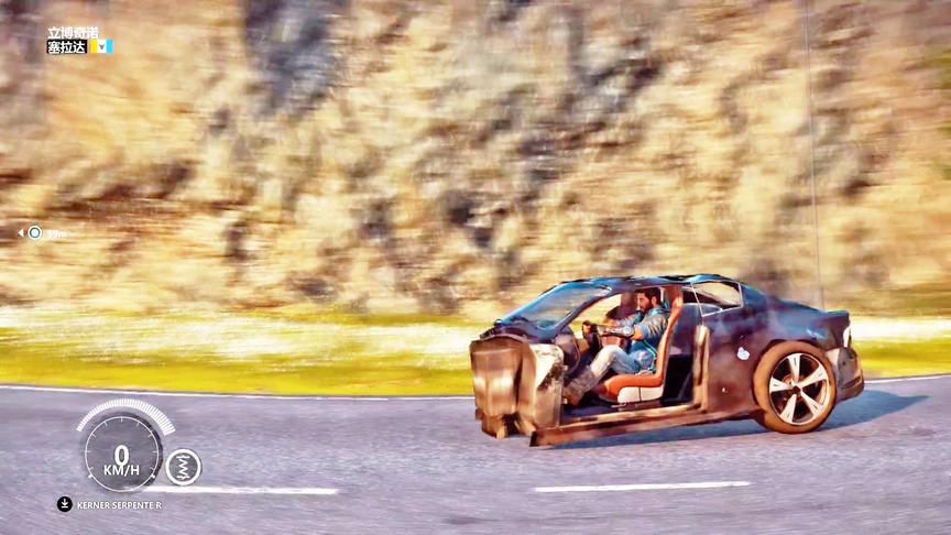 小林解说：这汽车什么材料做的，车头都能开掉了！