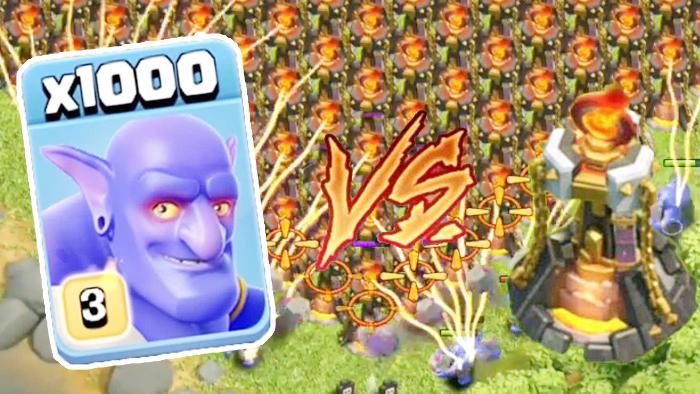 1000巨石投手VS全地图地狱之塔！《部落冲突》趣味测试