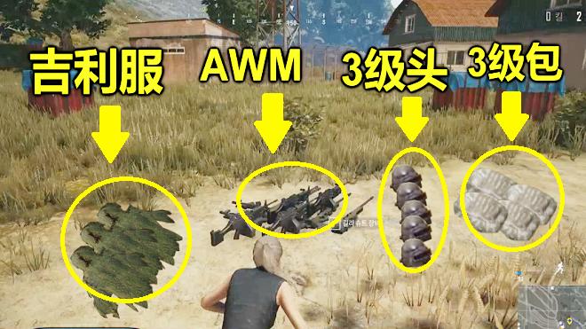 绝地求生：捡了6个3级甲，5个3级头，6把AWM，还有人比他肥吗？