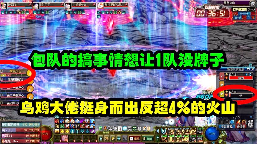 DNF：包队的搞事情，想让狗团长没牌子，乌鸡挺身而出，反超火山