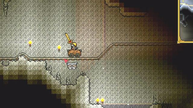 泰拉瑞亚：开着矿车的星星，好大一个地下冰洞