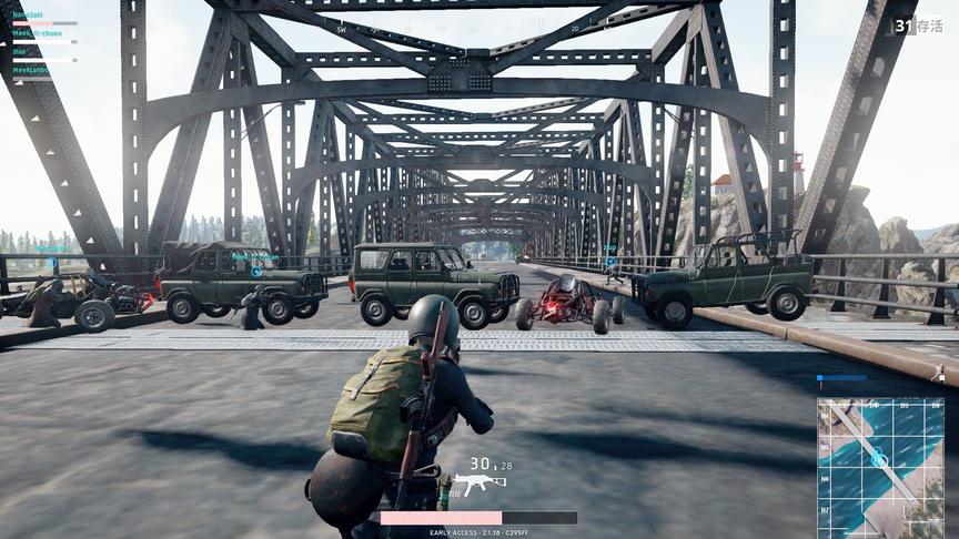 刺激战场国际服：我乃堵桥一霸，老外纷纷上缴过路费！