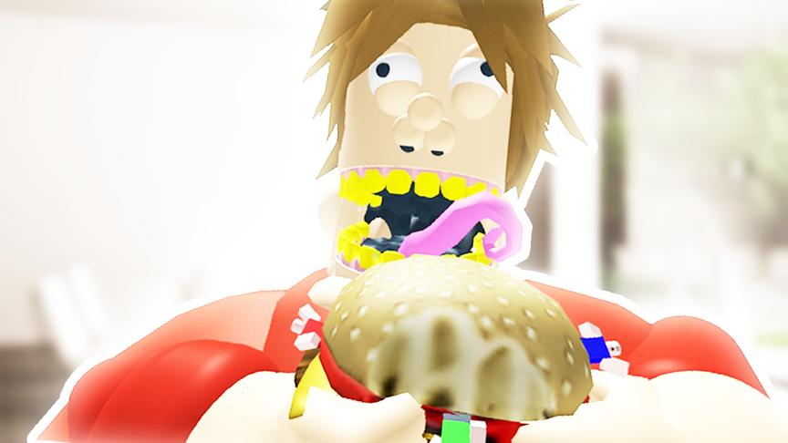 小飞象解说 Roblox巨型胖子逃生 吃货少年遍地美食！