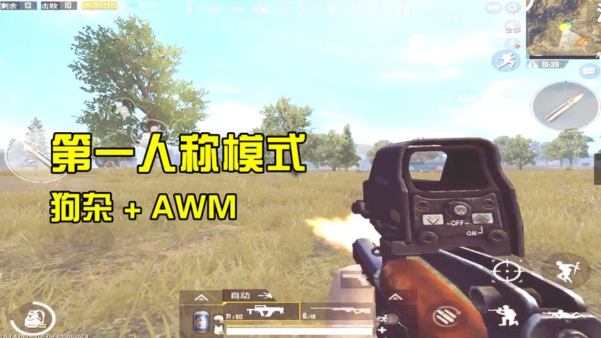 刺激战场：第一视角舒服，当我捡到“狗杂+AWM”，18杀吃鸡！
